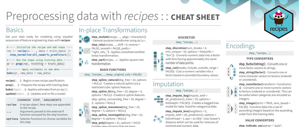 Preprocessing data with recipes