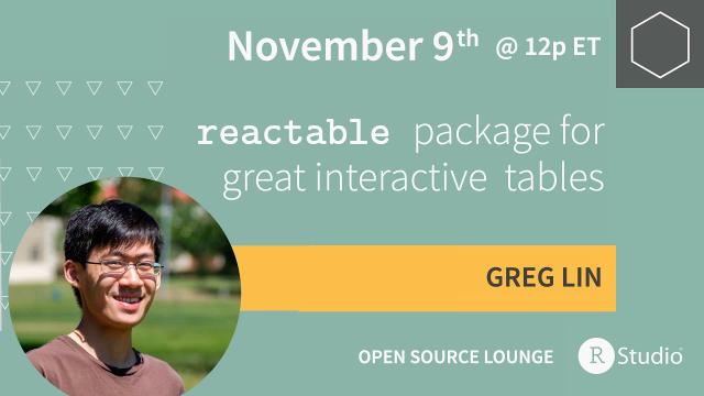 {reactable} tables with Greg Lin - Open Source Lounge